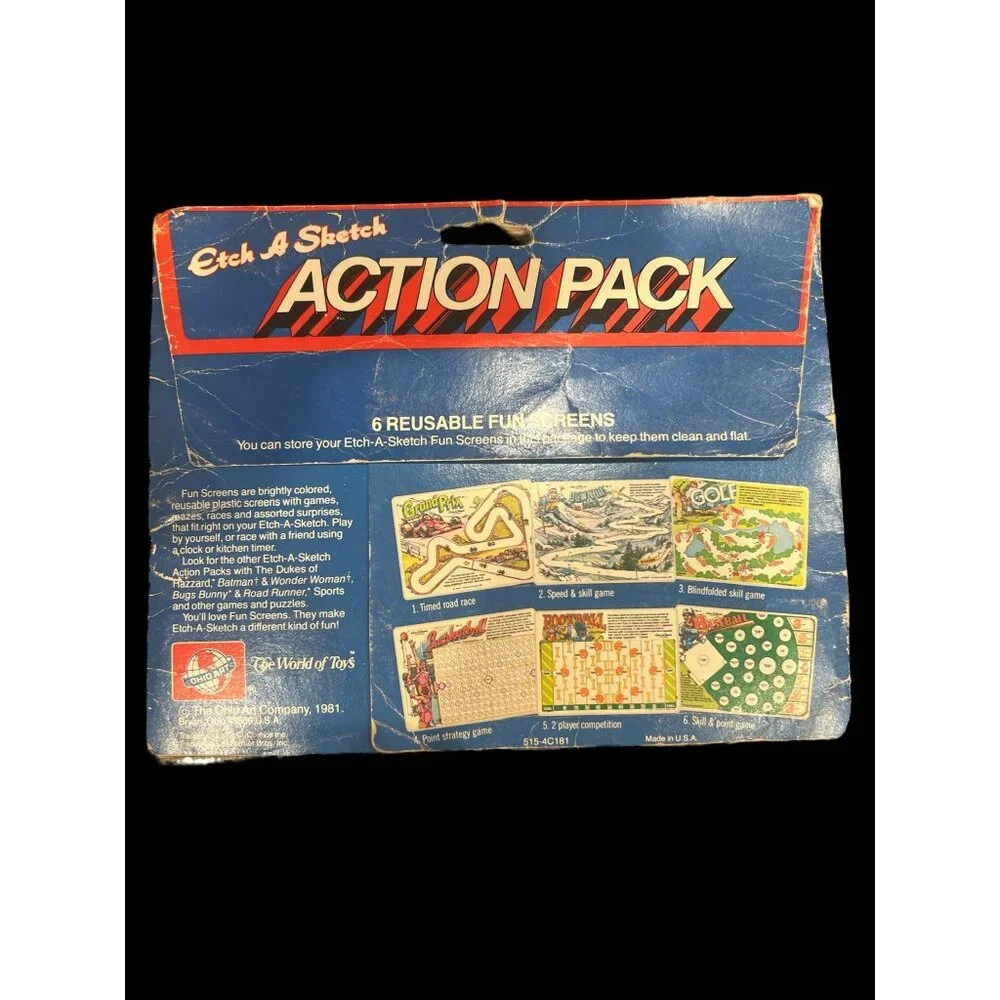 Vintage Etch A Sketch Fun Screens Action Pack‎ Sports Missing One Film, Vintage